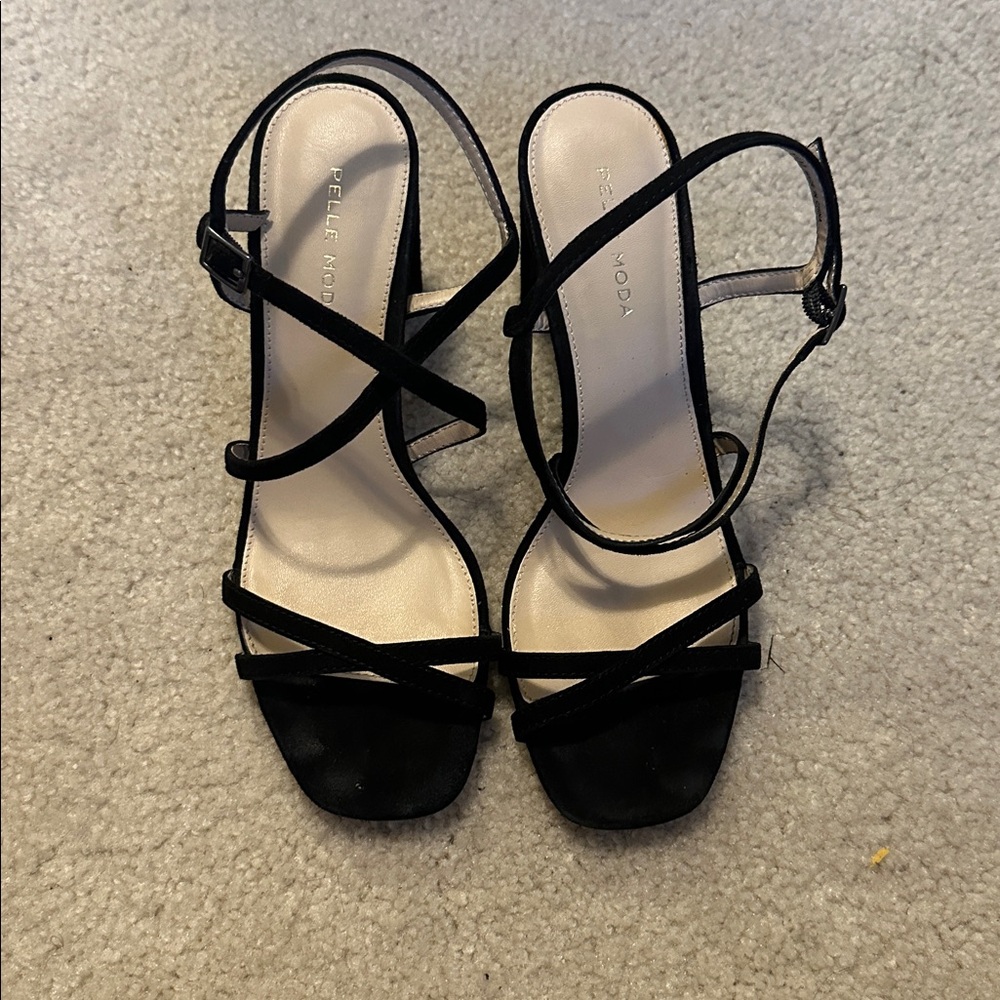Black Strappy Heeled Sandals